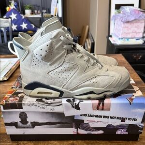 NIKE Air Jordan 6 Retro Georgetown Magnet/College Navy Colorway w/ Box Size 9